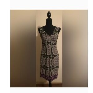 Signature London Style Paisley Print Dress V-Neck‎ Sleeveless Boho Dress 099